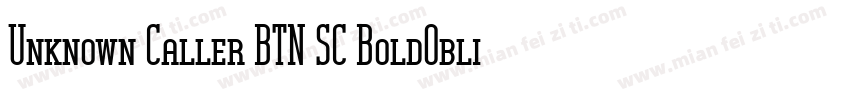 Unknown Caller BTN SC BoldOblique字体转换
